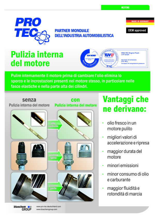 PRO-TEC Plakat DIN A2 Motorinnenreinigung - Warum? Italian